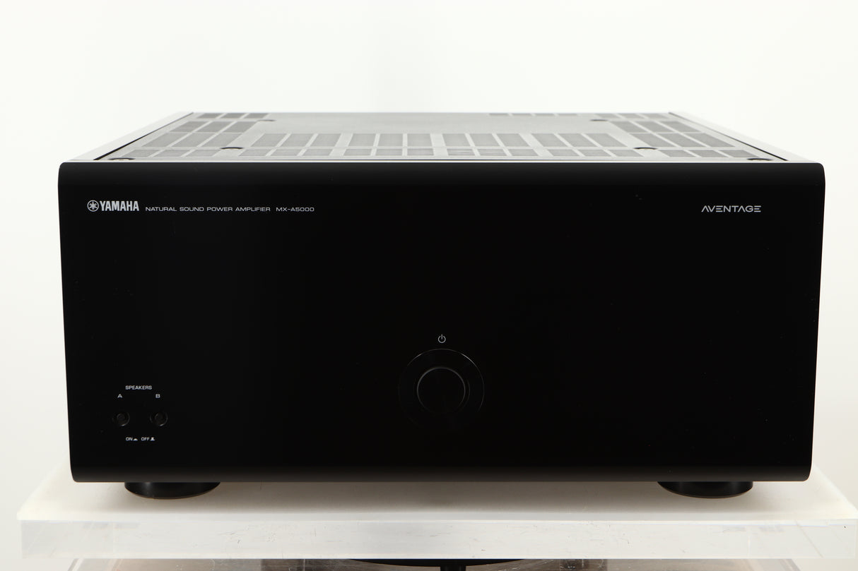 Front view of a used Yamaha MX-A5000 AV Power Amplifier in Black finish