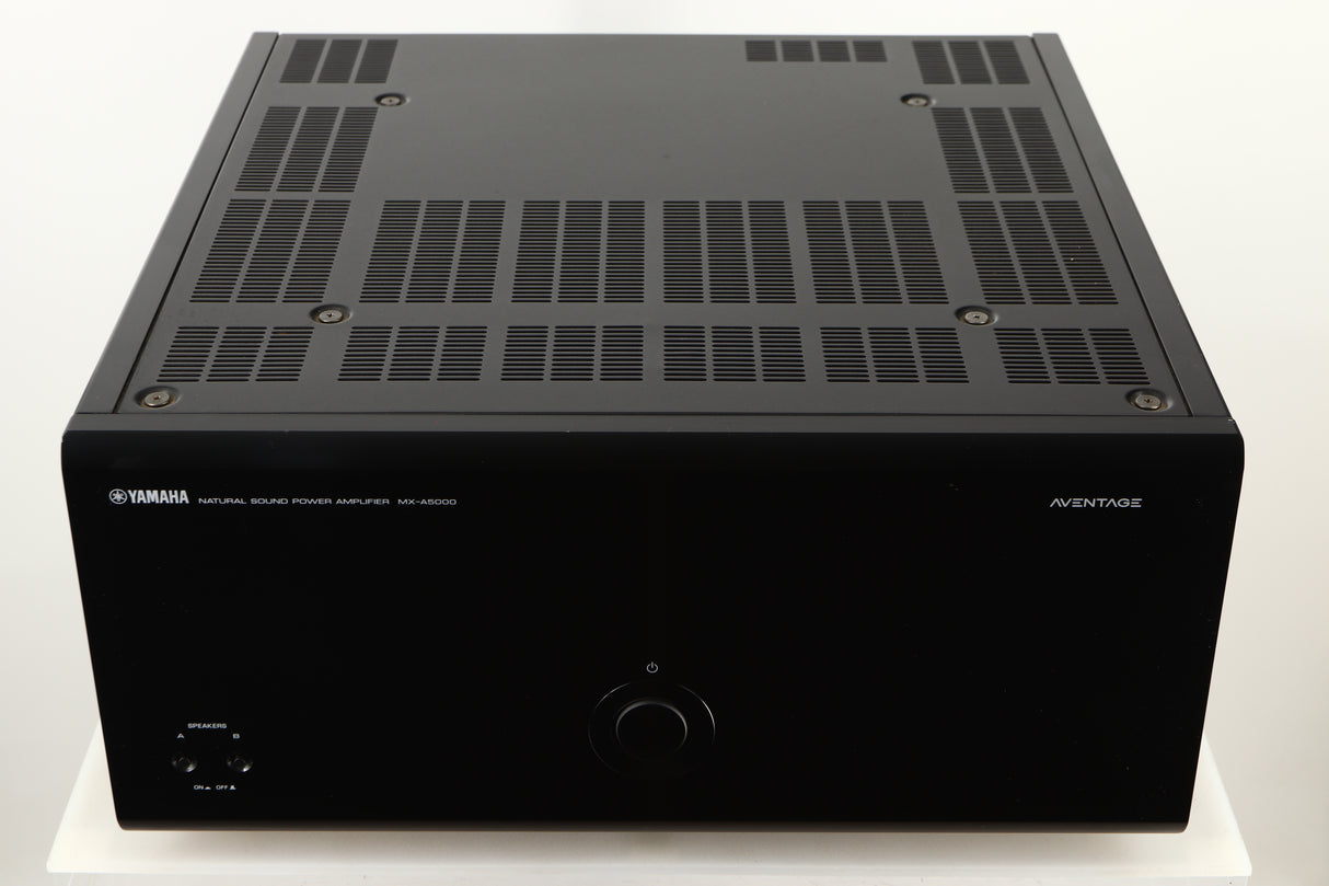 Top view of a used Yamaha MX-A5000 AV Power Amplifier in Black finish