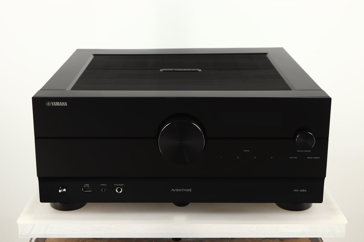 Front view of a used Yamaha RX-A8A Aventage AV Receiver in a black finish