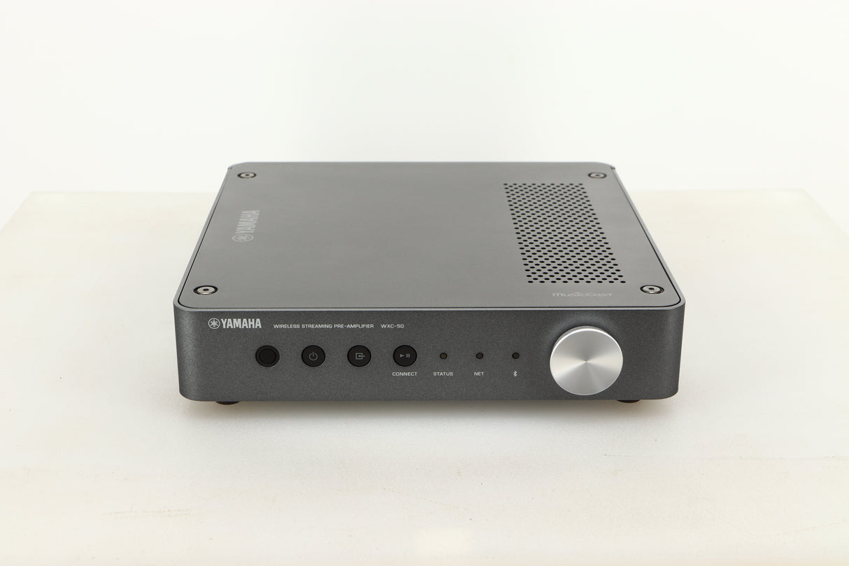 Front view of a used Yamaha WXC-50 Streaming Pre Amplifier in Silver finish