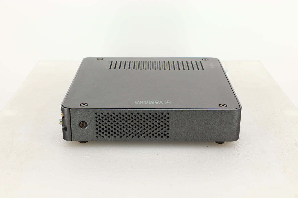 Side view of a used Yamaha WXC-50 Streaming Pre Amplifier in Silver finish