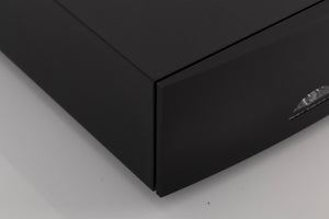 Front left corner of a used Naim Hicap DR Power Supply in a Black finish