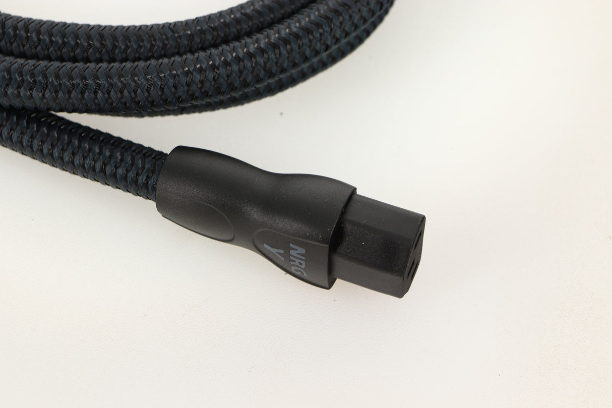 Close up of a used Audioquest NRG-Y3 Mains Cable 2.0m showing connector