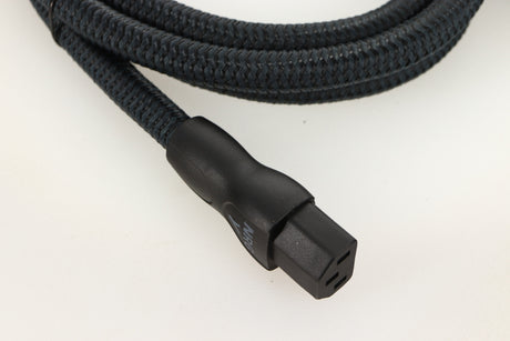 Close up of a used Audioquest NRG-Y3 Mains Cable 2.0m showing connector