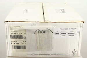 Box for a used Naim CD555PS DR Power Supply in a black finish