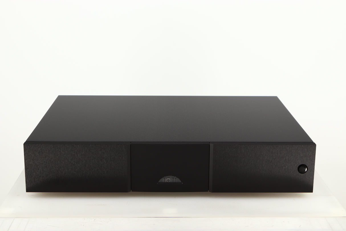 Front view of a used Naim CD555PS DR Power Supply in a black finish