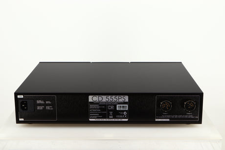 Rear view of a used Naim CD555PS DR Power Supply in a black finish