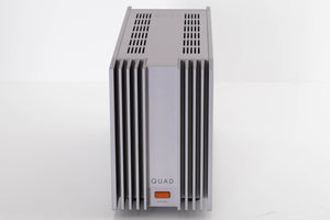 Front view of a used Quad 303 Power Amplifier in a Silver finish