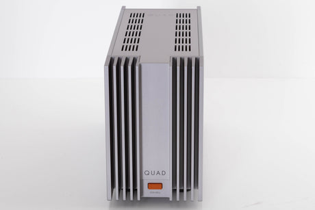 Front view of a used Quad 303 Power Amplifier in a Silver finish