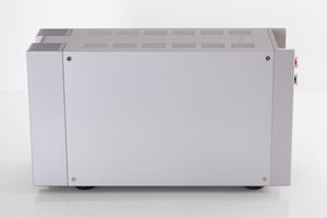 Right side view of a used Quad 303 Power Amplifier in a Silver finish