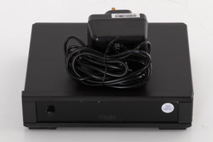 Top of a used Rega FONO MM MK5 Phonostage in a Black finish showing PSU