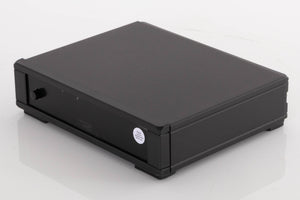 Front right corner of a used Rega FONO MM MK5 Phonostage in a Black finish