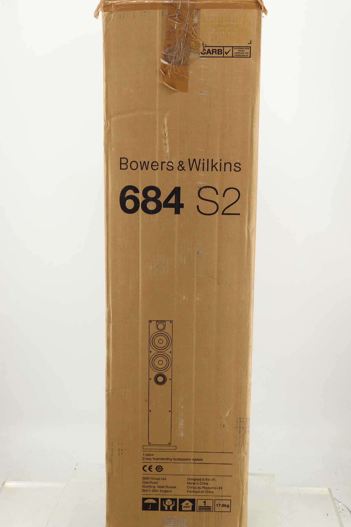 B&W 684 S2 Floorstanding Speakers - Black Ash