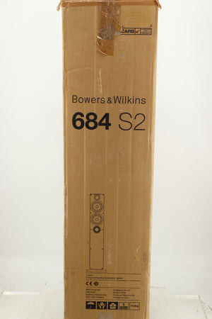 B&W 684 S2 Floorstanding Speakers - Black Ash