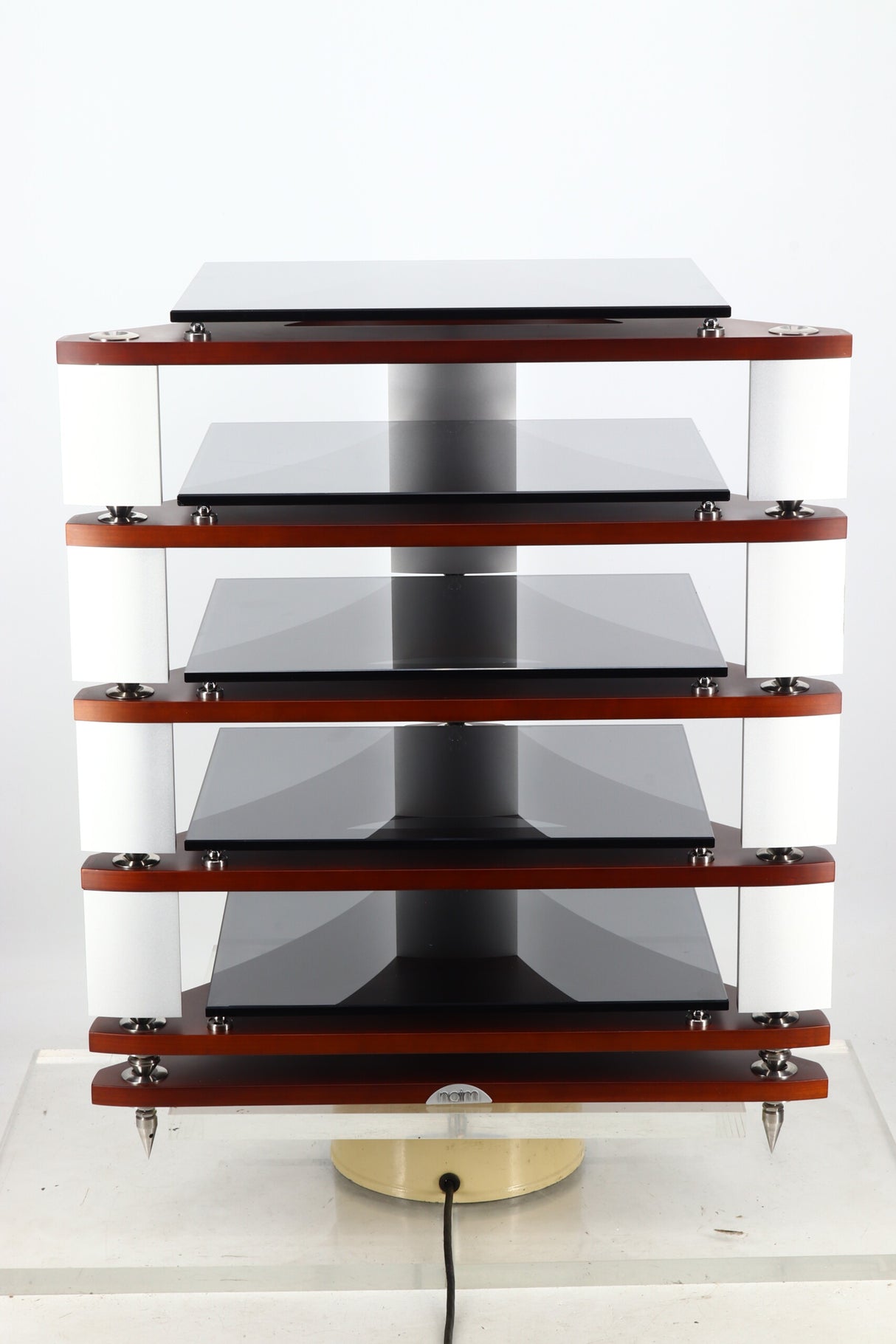 Naim Fraim Base & 4 Shelves Hifi Stand - Dark Cherry / Silver