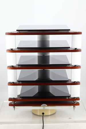 Naim Fraim Base & 4 Shelves Hifi Stand - Dark Cherry / Silver