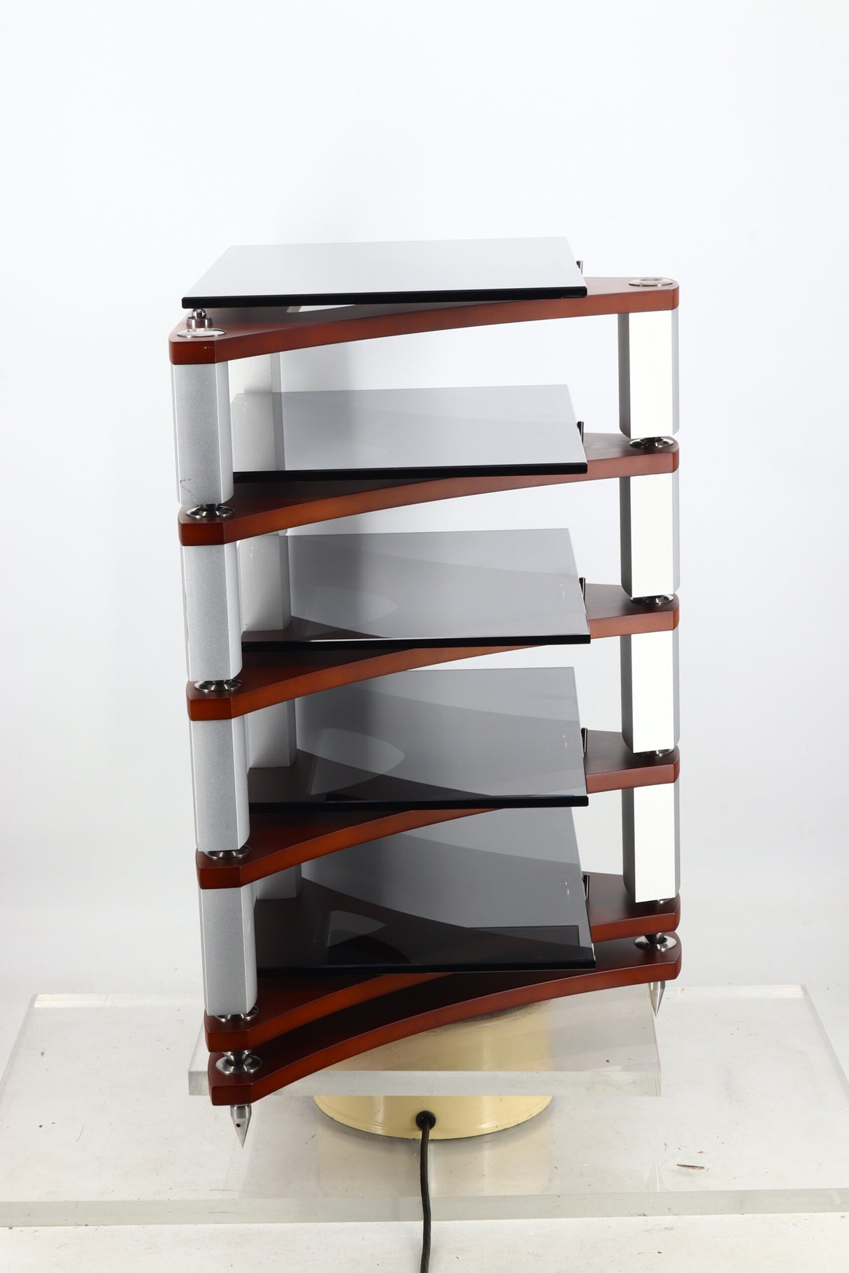 Naim Fraim Base & 4 Shelves Hifi Stand - Dark Cherry / Silver