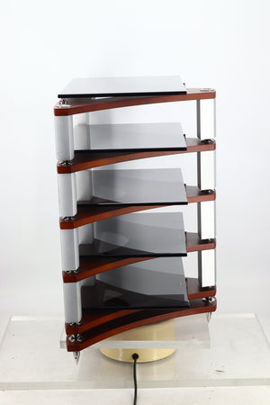 Naim Fraim Base & 4 Shelves Hifi Stand - Dark Cherry / Silver