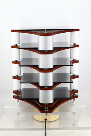 Naim Fraim Base & 4 Shelves Hifi Stand - Dark Cherry / Silver