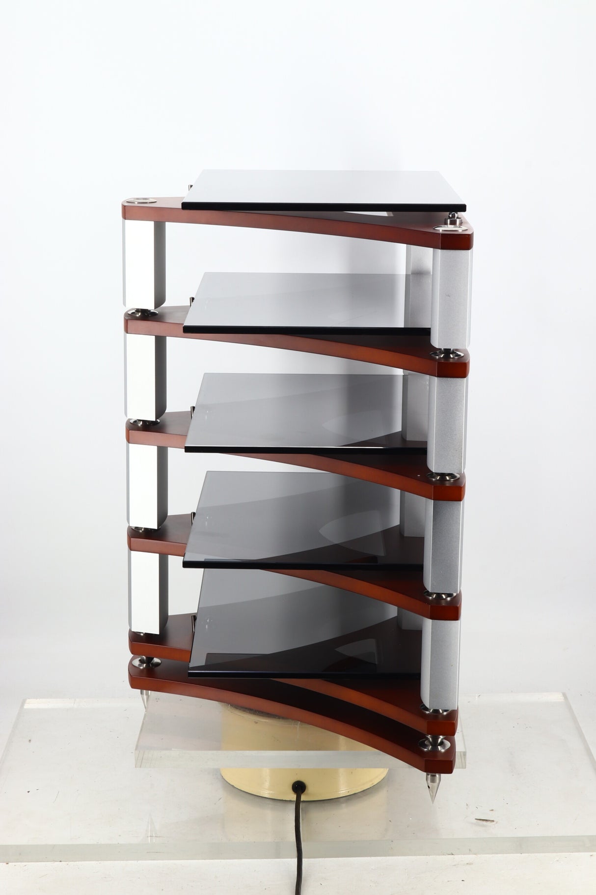 Naim Fraim Base & 4 Shelves Hifi Stand - Dark Cherry / Silver
