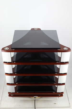 Naim Fraim Base & 4 Shelves Hifi Stand - Dark Cherry / Silver
