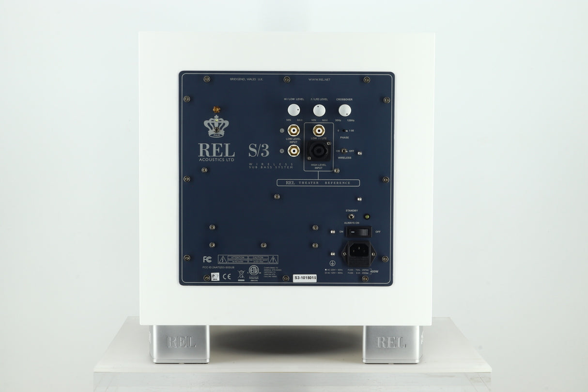 REL S3 Subwoofer - Piano White