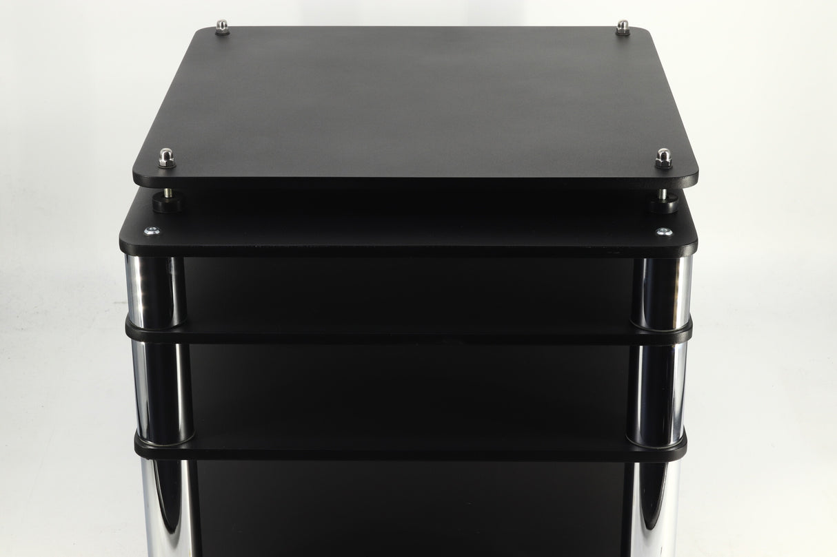 Custom Design Ultra Hifi 4 Rack Inc. Isolation Plinth - Black/Chrome