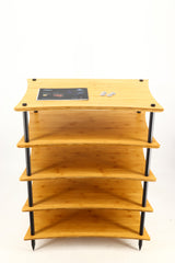 Quadraspire Q4 EVO 5 Shelf Hifi Support - Natural Bamboo / Black Legs
