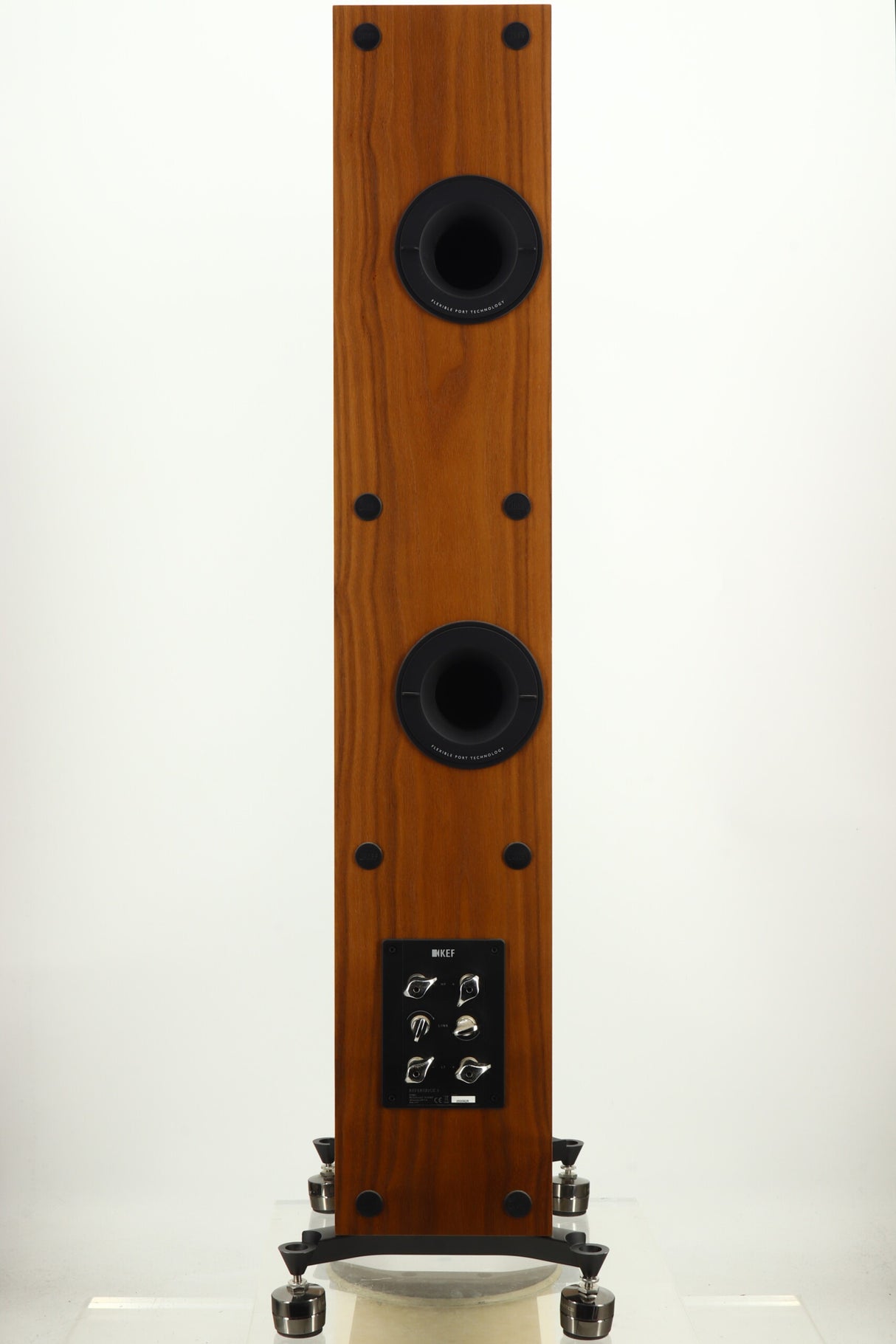 KEF Reference 3 Floorstanding Speakers - Walnut / Gaia II Isolation Feet