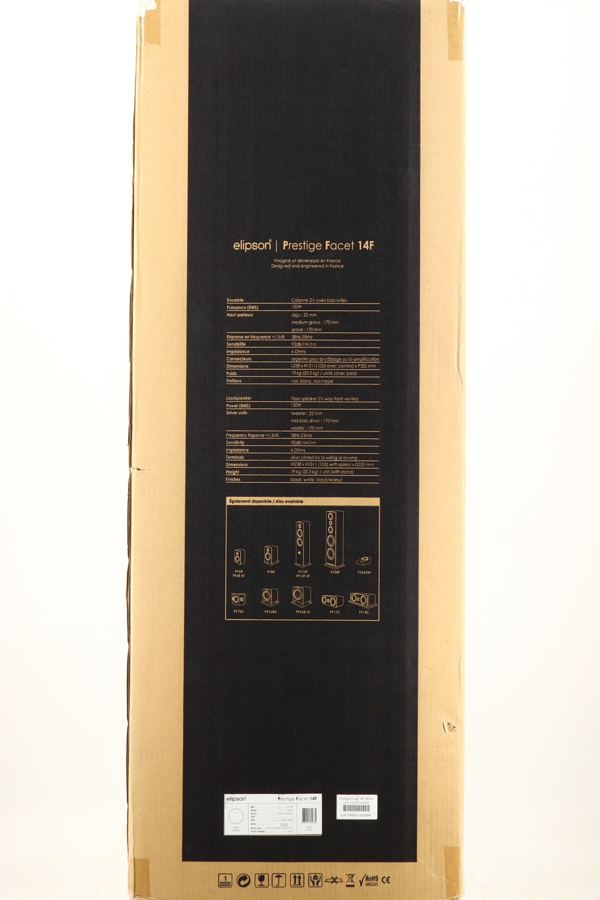 Elipson Prestige Facet 14F Floorstanding Speakers - White