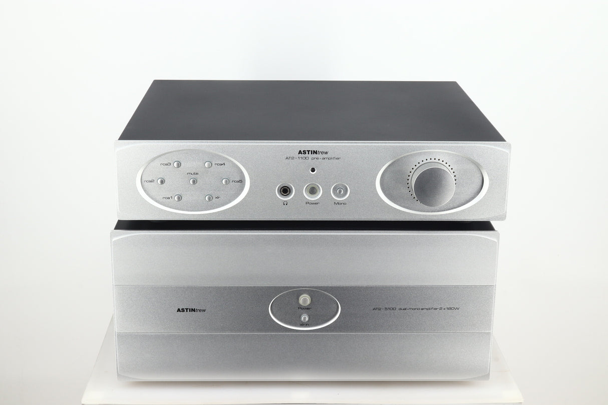 ASTINtrew AT2-1100 Pre-Amplifier & AT2-5100 Power Amplifier - Silver