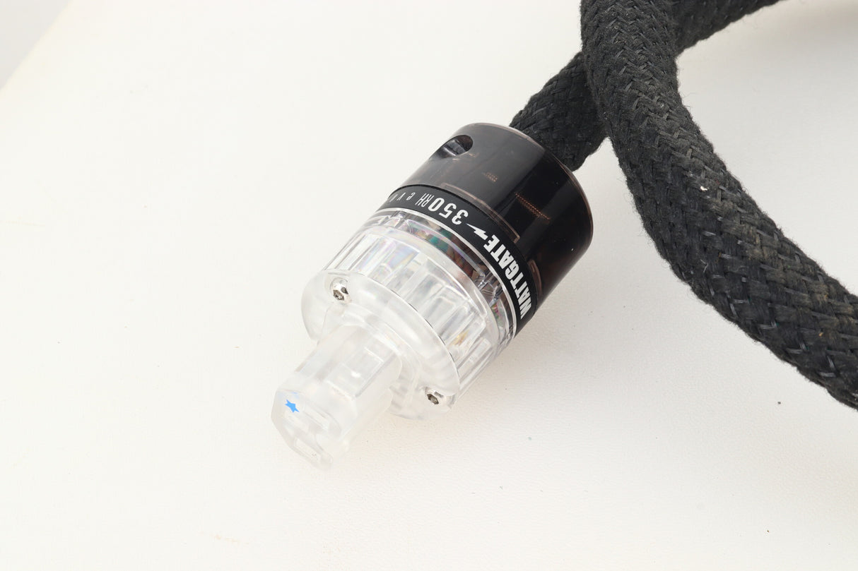 Russ Andrews EVO 500 Powerkord 1.0m / 10A Rhodium UK Plug / C15 Rhodium Wattgate Connector