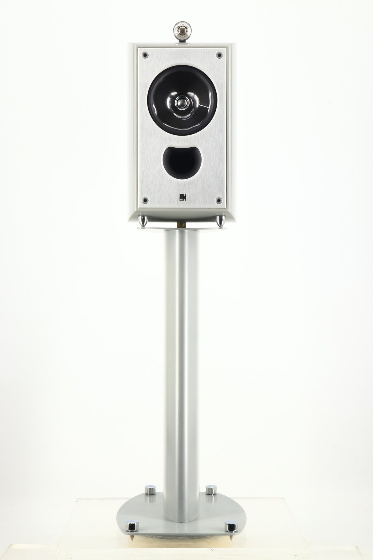 KEF XQ One Loudspeakers - Silver & Stands