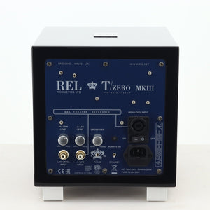 REL T-Zero MKIII Subwoofer on a white background