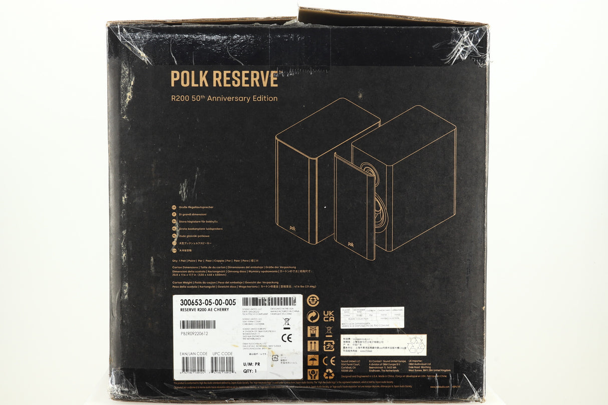 Polk Audio Reserve R200 Anniversary Edition Standmount Speakers - Cherry