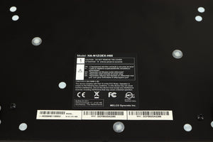Close up of a used Melco HA-N1Z/2EX-H60 Music Server in Black finish showing information on the underside