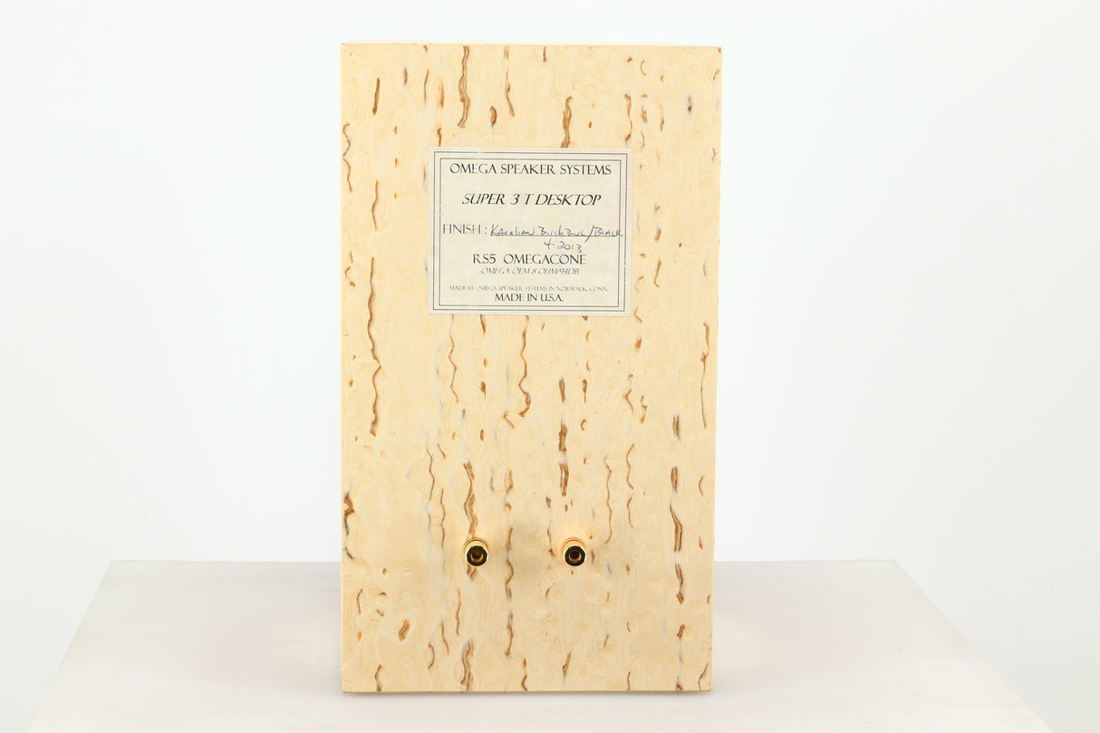 Omega Speaker Systems Super 3T Desktop Loudspeakers - Karelian Birch