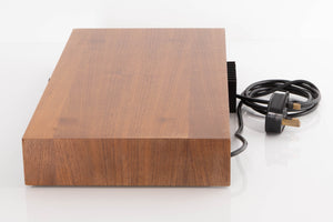 Right side view of a used A&R A60 Integrated Amplifier in a Teak finish