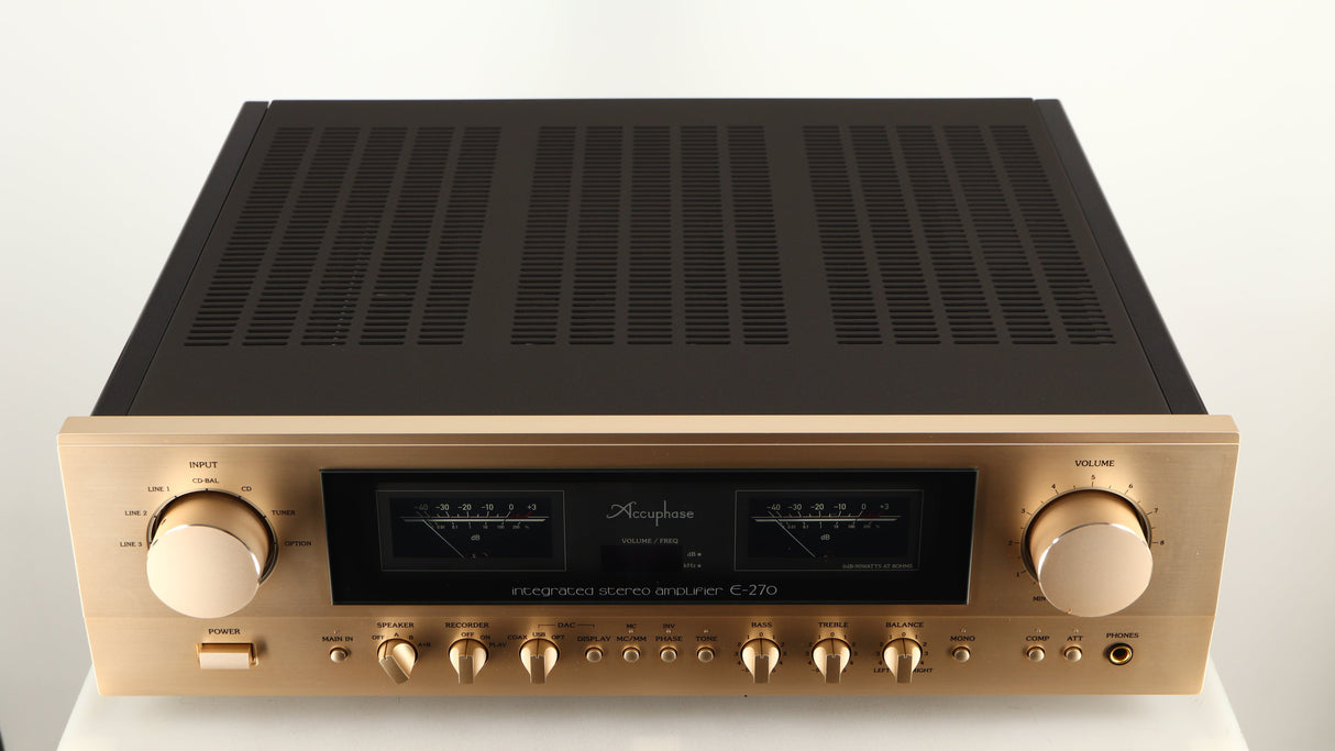 Top of a used Accuphase E270 Integrated Amplifier 