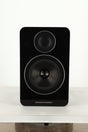 Front view of a used Acoustic Energy AE1 Active Standmount Speakers in Black Piano Lacquer finish