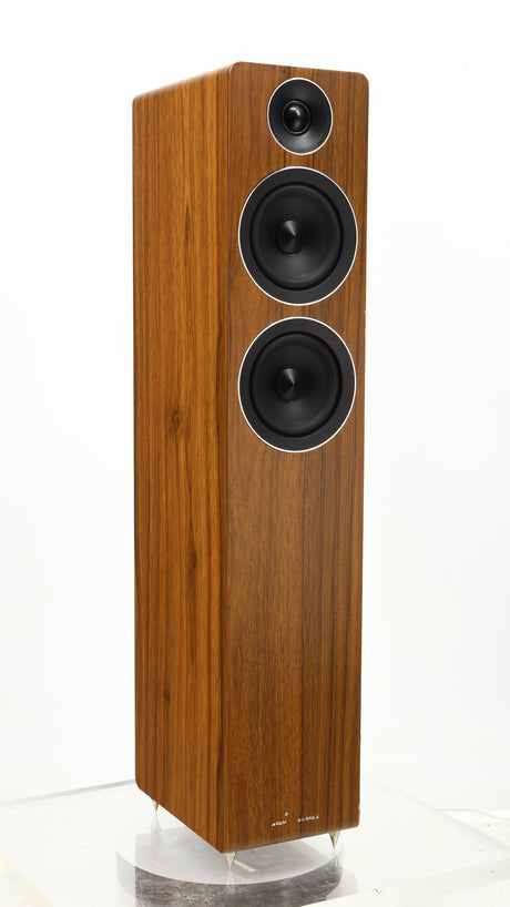 Front left angle of a used Acoustic Energy AE109 Series Floorstanding Speaker in a walnut finish