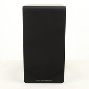 Front view of a used Acoustic Energy AE300 MKII Standmount Speaker in a matte black finish showing Grille