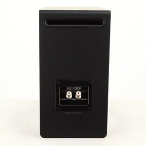 Rear view of a used Acoustic Energy AE300 MKII Standmount Speaker in a matte black finish