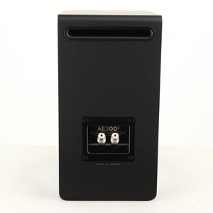 Rear view of a used Acoustic Energy AE300 MKII Standmount Speaker in a matte black finish