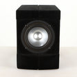 Front view of a used Acoustic Precision Eikos FR1 Standmount Speaker in a black flock finish
