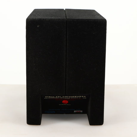 Rear view of a used Acoustic Precision Eikos FR1 Standmount Speaker in a black flock finish