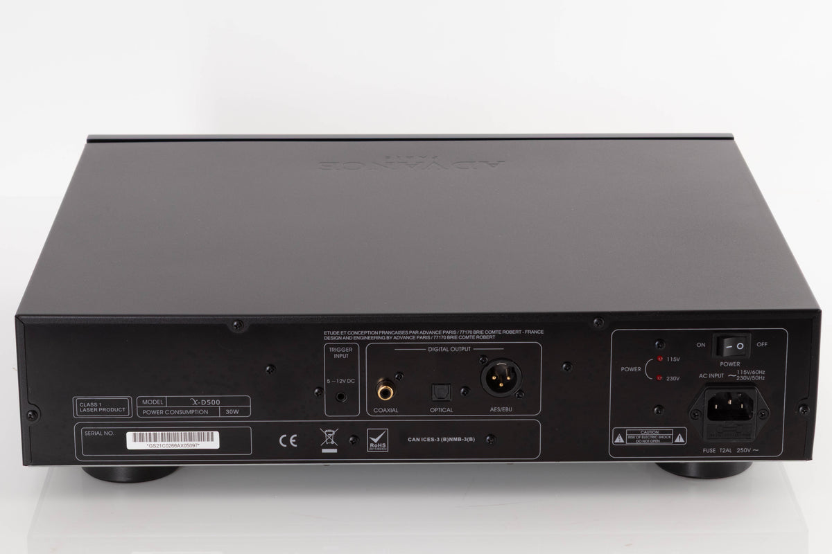 Rear view of a used Advance Paris X-D500 CD Transport