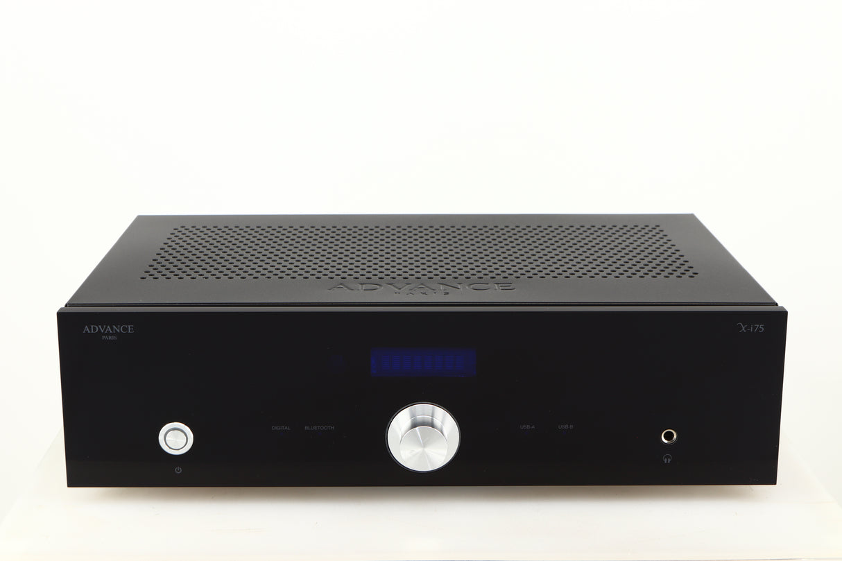 Front view of a used Advanced Paris X-i75 Integrated Amplifier in a black finish