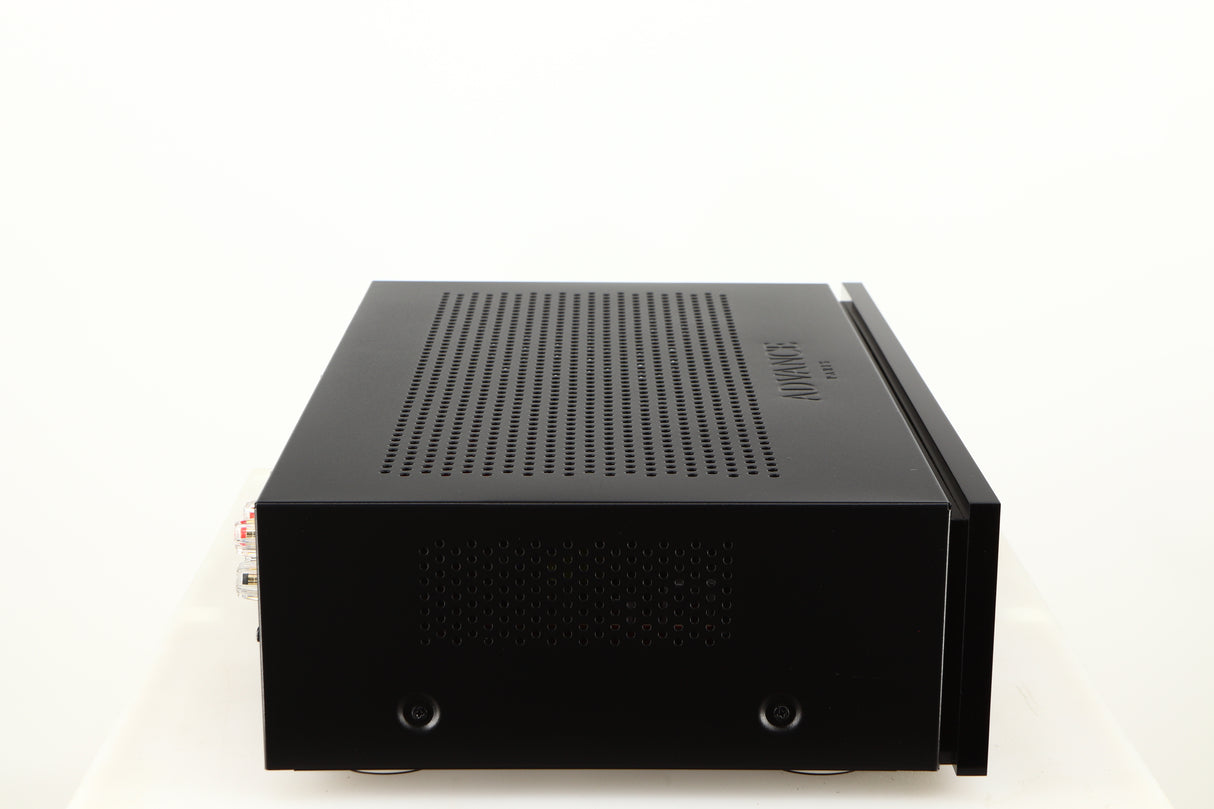 Left side view of a used Advanced Paris X-i75 Integrated Amplifier in a black finish