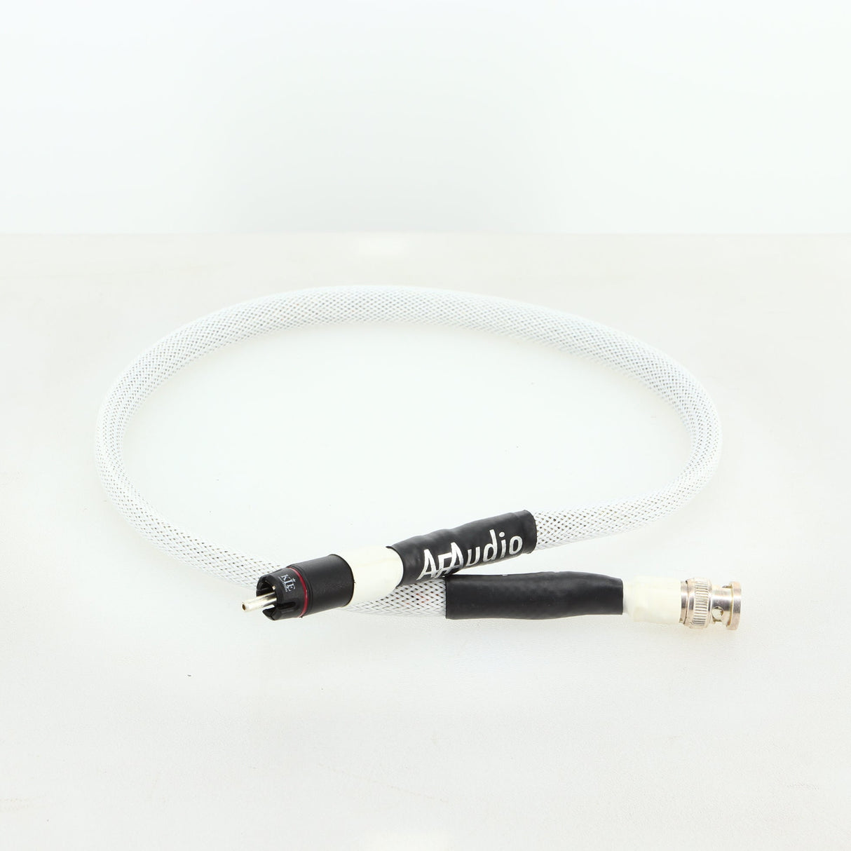 Front view of a used AF Audio Silver Digital Interconnect Cable RCA-BNC 0.75m in a white finish